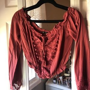 Iris rosy cropped long sleeve